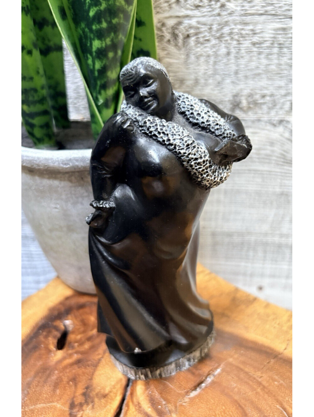 Frank Schirman | "TUTU HULA" 1971 Hawaiian Black Coral Statuette 6 1/2"